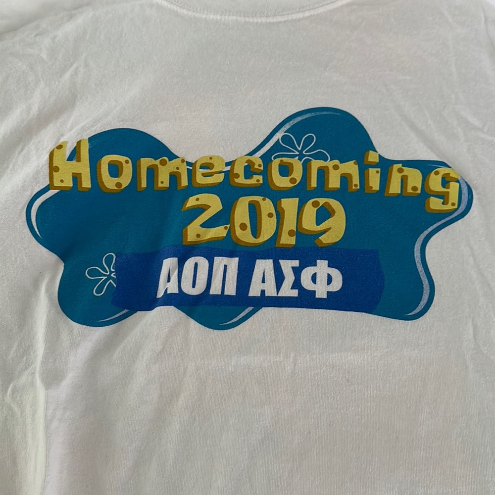 Worn once AOII homecoming t shirt size large SpongeBob theme
